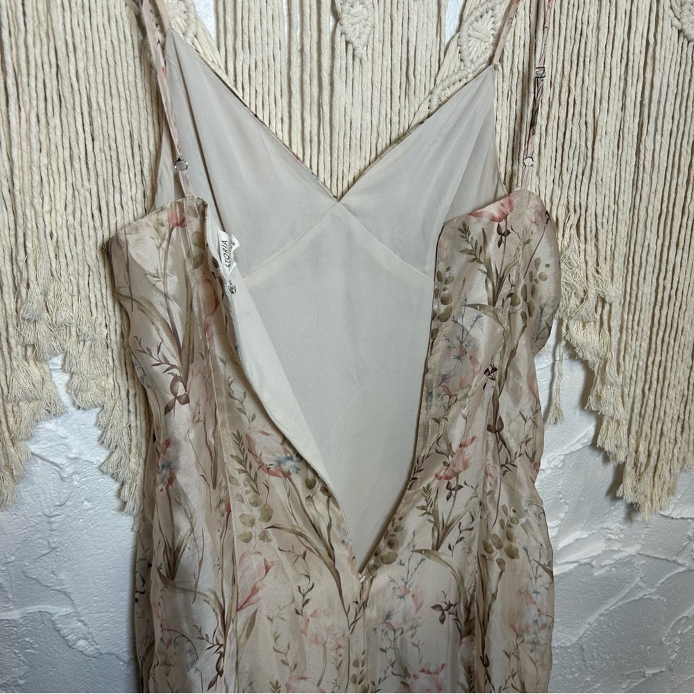 Storia Cream Ruffled Fairy-core Tiered Floral Maxi Dress Women’s size Large - Picture 13 of 16